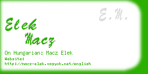 elek macz business card